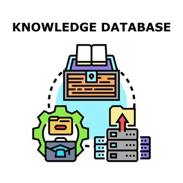 Knowledge database managing information and data storage Stock Illustration
