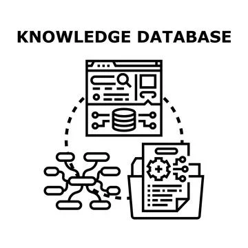 Knowledge database managing, organizing, and accessing information system Stock Illustration