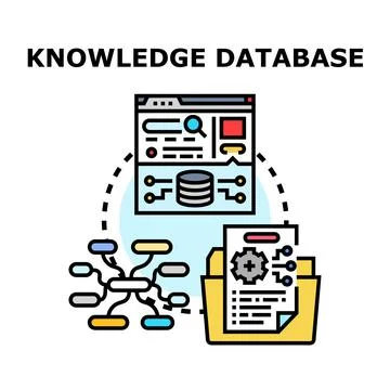 Knowledge database managing, organizing, and accessing information system Stockillustratie