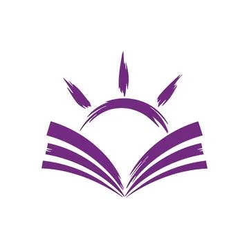 (Knowledge Dawn Book Emblem. Abstract artwork featuring an open volume with.. Stock Illustration