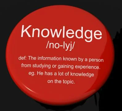 Knowledge definition button showing information intelligence and education Stock-Illustration
