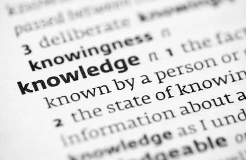 Knowledge definition in a dictionary Stock Photos