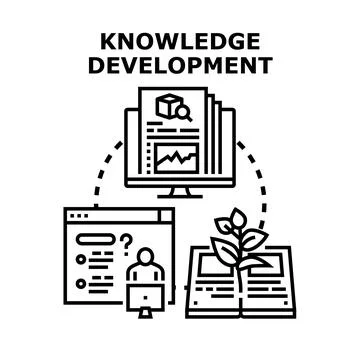 Knowledge development process improving education and training Stock Illustration