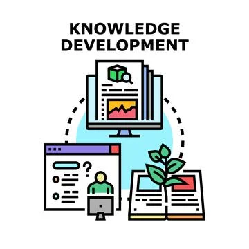 Knowledge development process improving education and training Stock Illustration