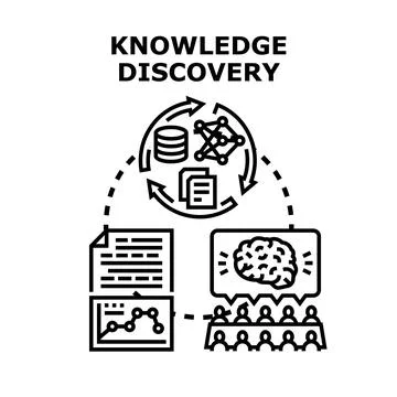 Knowledge discovery process analyzing data and ideas concept 스톡 일러스트