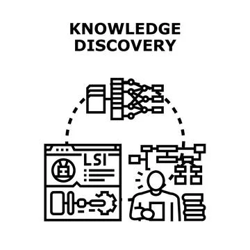 Knowledge discovery process applying data science methods 스톡 일러스트