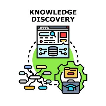 Knowledge discovery process visualizing data analysis and information mining Stock Illustration