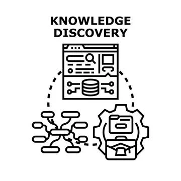 Knowledge discovery process visualizing data analysis and information mining Stock Illustration