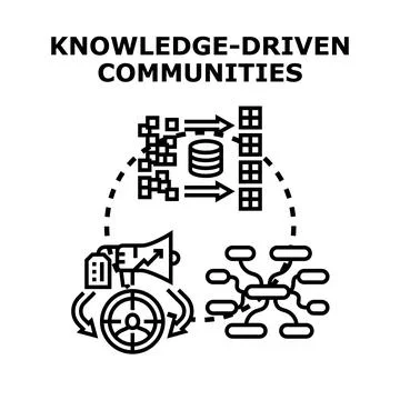Knowledge driven communities and digital information management 스톡 일러스트