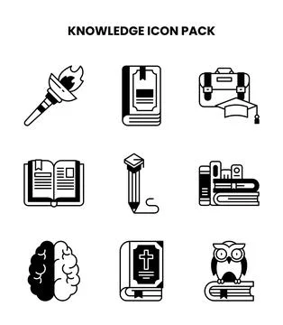 Knowledge DuoTone Design Icons Pack Stock Illustration