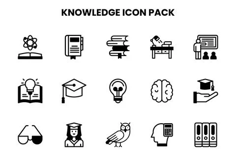 Knowledge DuoTone Icons Pack Stock Illustration