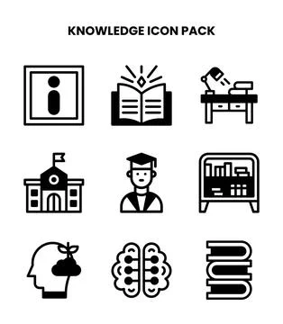 Knowledge DuoTone SVG Icons Pack Stock Illustration