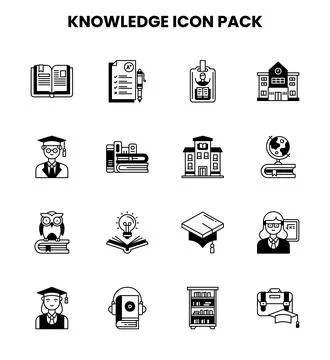 Knowledge DuoTone UI Icons Pack Stock Illustration