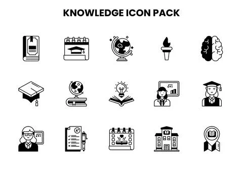 Knowledge DuoTone Vector Icons Pack 스톡 일러스트