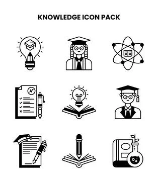Knowledge DuoTone Vector Icons Pack Illustrazione stock