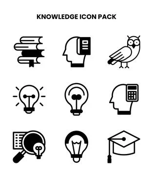 Knowledge DuoTone Vector Icons Pack 库存插图