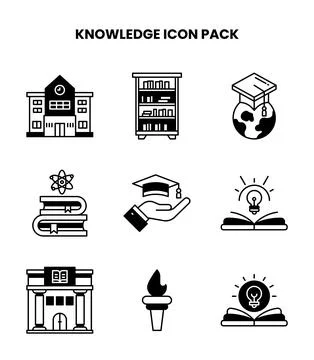 Knowledge DuoTone Vector Icons Pack Stockillustratie