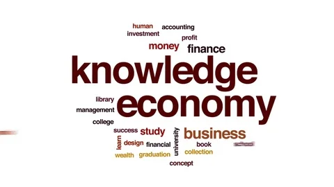 Knowledge economy animated word cloud, text design animation. Stock Footage 74772239