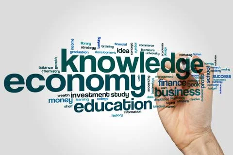 Knowledge economy word cloud Stock Illustration