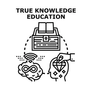 Knowledge education concept acquiring wisdom and information Stock Illustration