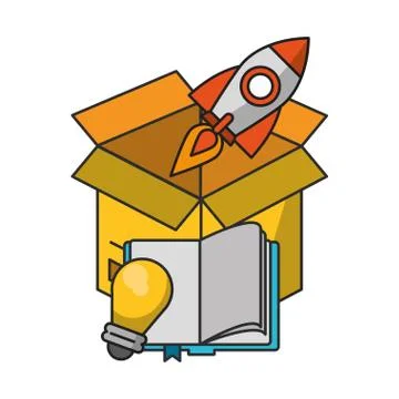 Knowledge education concept cartoon Stock Illustration