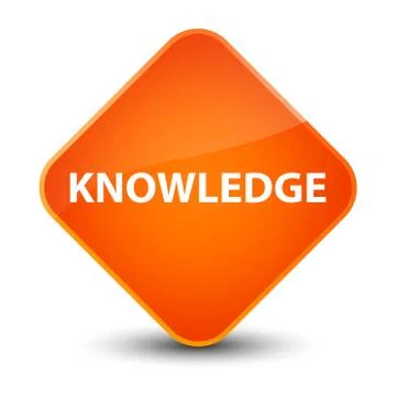 Knowledge elegant orange diamond button Illustrazione stock