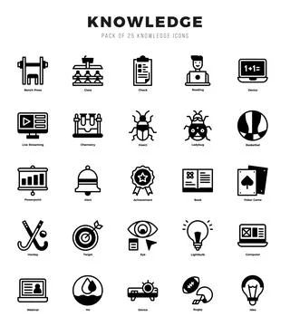 Knowledge elements. Lineal Filled web icon set. Simple vector illustration. Stock Illustration