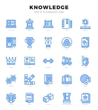 Knowledge elements. Two Color web icon set. Simple vector illustration. Stock Illustration
