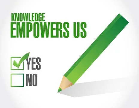 Knowledge empowers us approval sign concept Stock Illustration