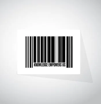 Knowledge empowers us barcode sign concept Stock Illustration