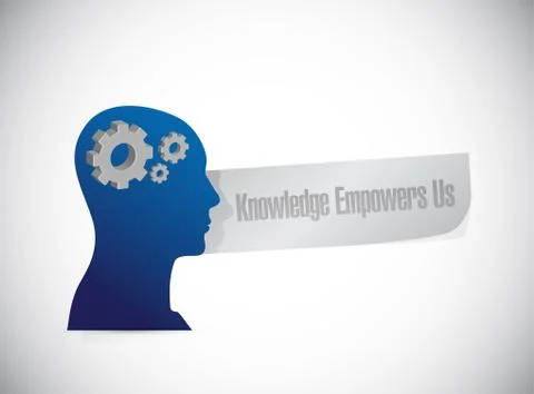 Knowledge empowers us brain sign concept Stock Illustration
