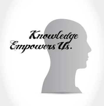 Knowledge empowers us brain sign concept Stock Illustration