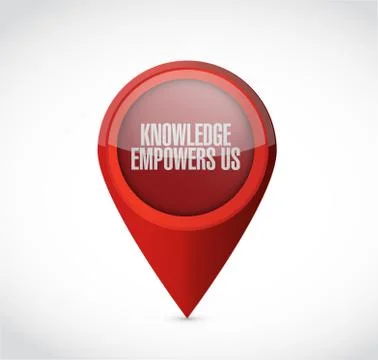 Knowledge empowers us pointer sign concept Stock Illustration