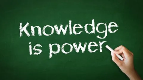Knowledge empowers you chalk illustration Stock Photos