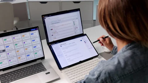 Knowledge Engineer Reviewing AI-powered Document Retrieval System Stock Footage 337634790