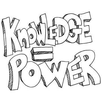 Knowledge Equals Power Background Stock Illustration
