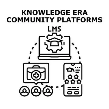 Knowledge era community platforms for corporate education Illustrazione stock