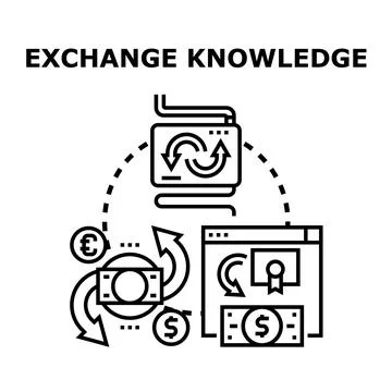 Knowledge exchange and financial education concept Stock Illustration