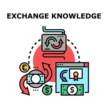Knowledge exchange and financial education concept Stock Illustration