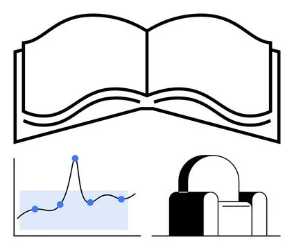 Knowledge Exploration Learning Through Books, Analysis, and Comfortable Space イラスト素材