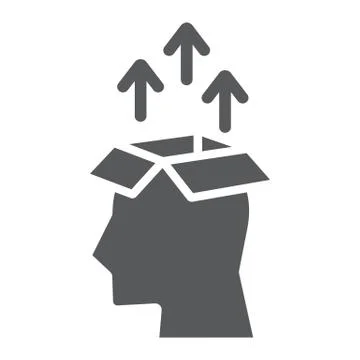 Knowledge Extraction glyph icon, data Illustrazione stock