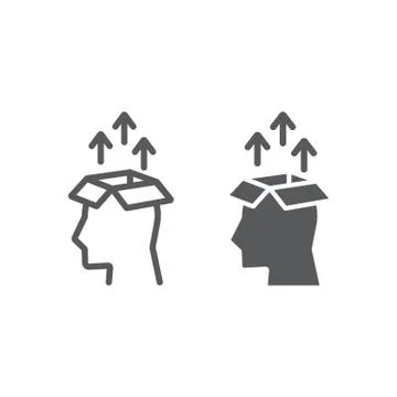 Knowledge Extraction line and glyph icon Illustrazione stock