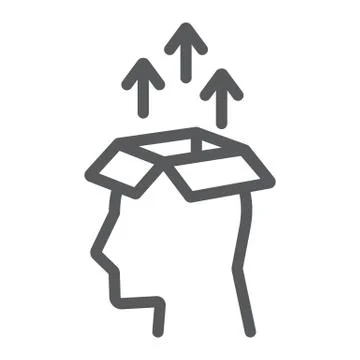 Knowledge Extraction line icon, data Stock Illustration