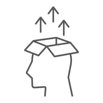 Knowledge Extraction thin line icon, data Stock Illustration