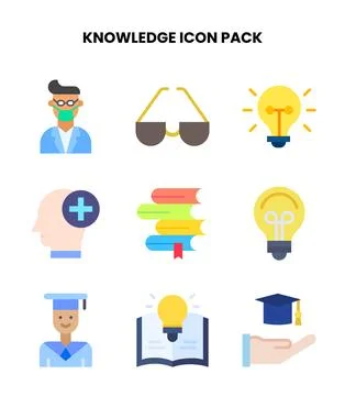 Knowledge Flat Design Icons Pack Stockillustratie