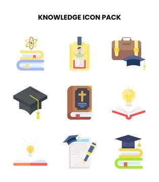 Knowledge Flat Graphics Icons Pack Illustrazione stock