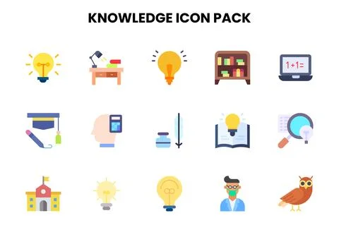 Knowledge Flat Icons Pack Stockillustratie