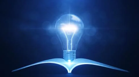 Knowledge gained from reading books or textbooks can help create new innovati 스톡 사진