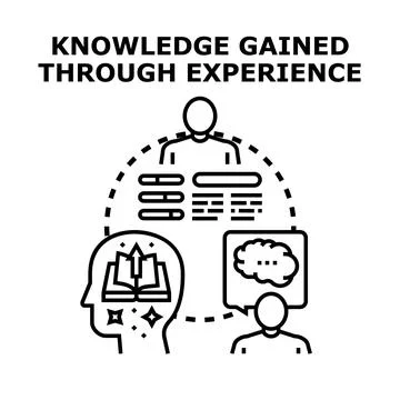Knowledge gained through experience and learning process Stock Illustration