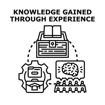 Knowledge gained through experience vector concept Illustrazione stock